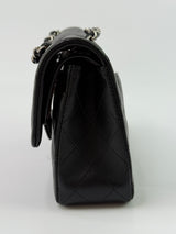 Chanel Small Classic Double Flap In Black Lambskin Leather With SHW