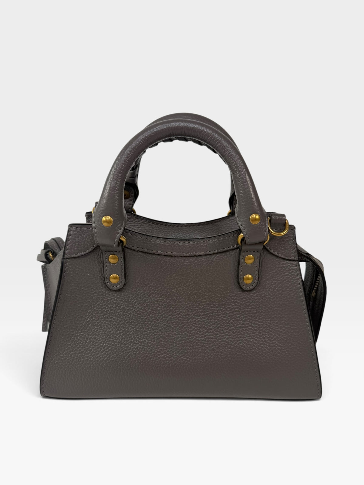 Balenciaga Neo Mini City Bag In Grey With Gold Hardware. 100% authentic and preloved in excellent condition