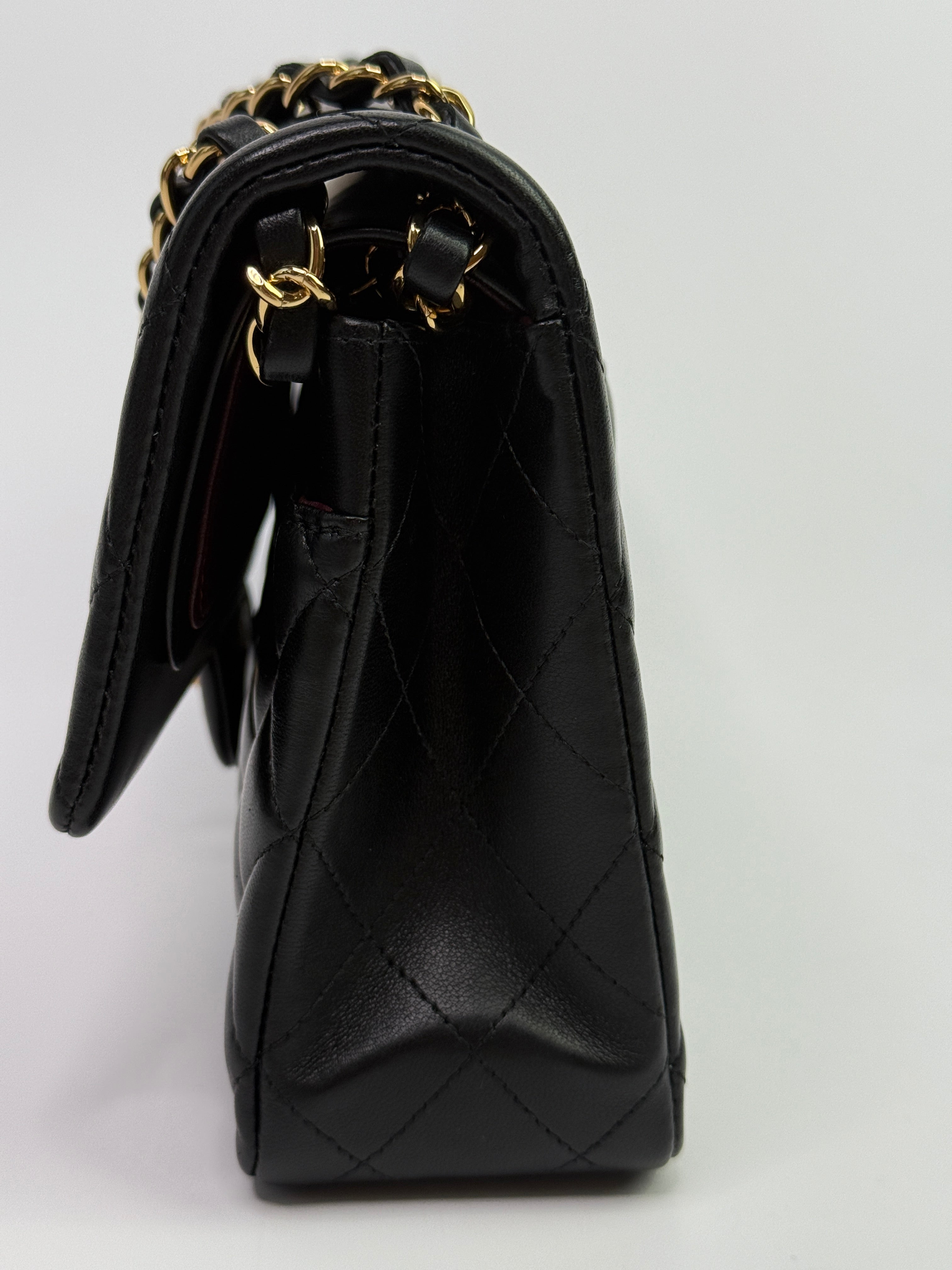 Chanel Medium Classic Double Flap Black Lambskin With GHW