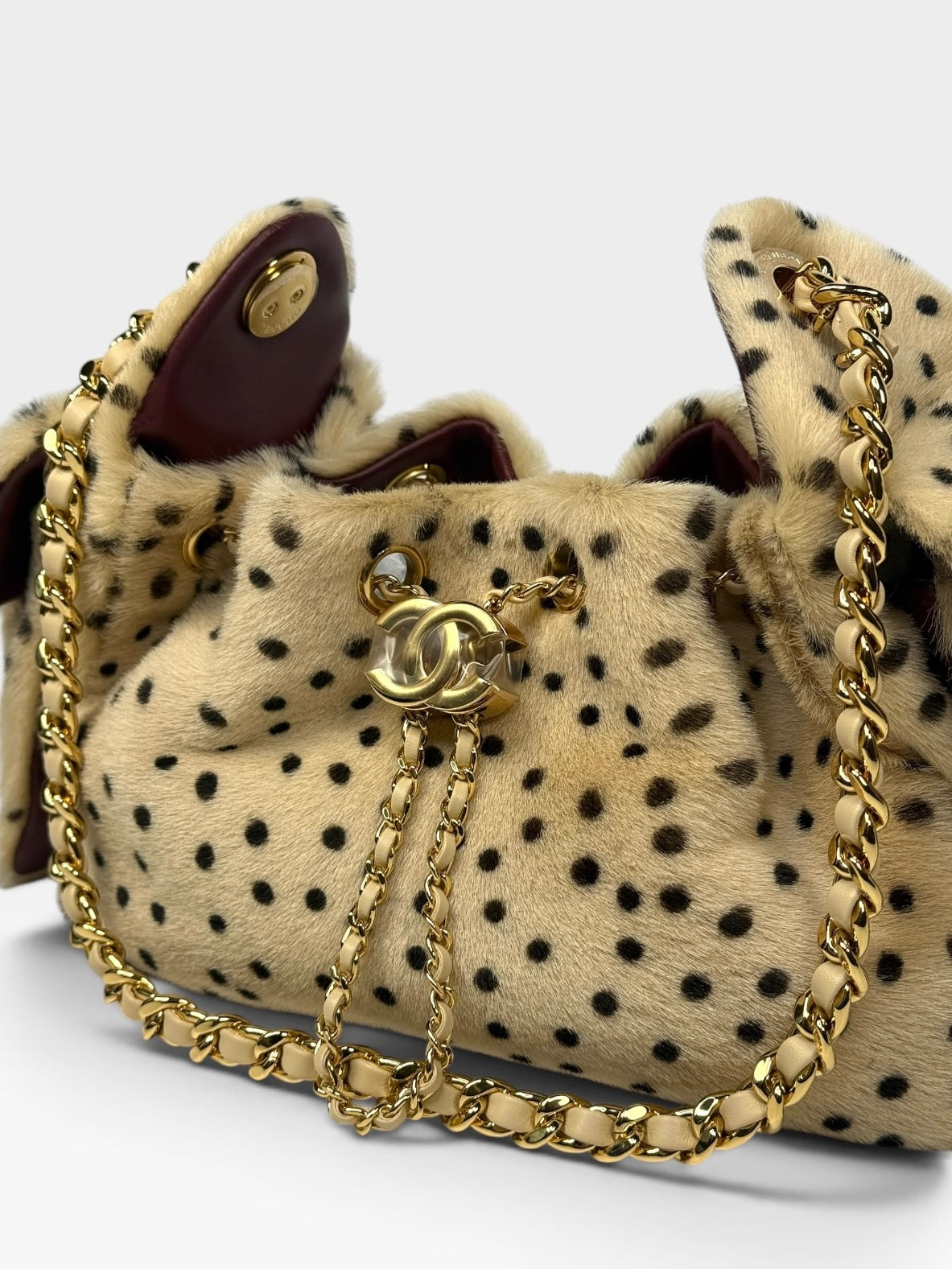 Chanel 25 Mini In Beige & Black Pony Hair With Gold Hardware in new/unused condition 100% authentic and preloved