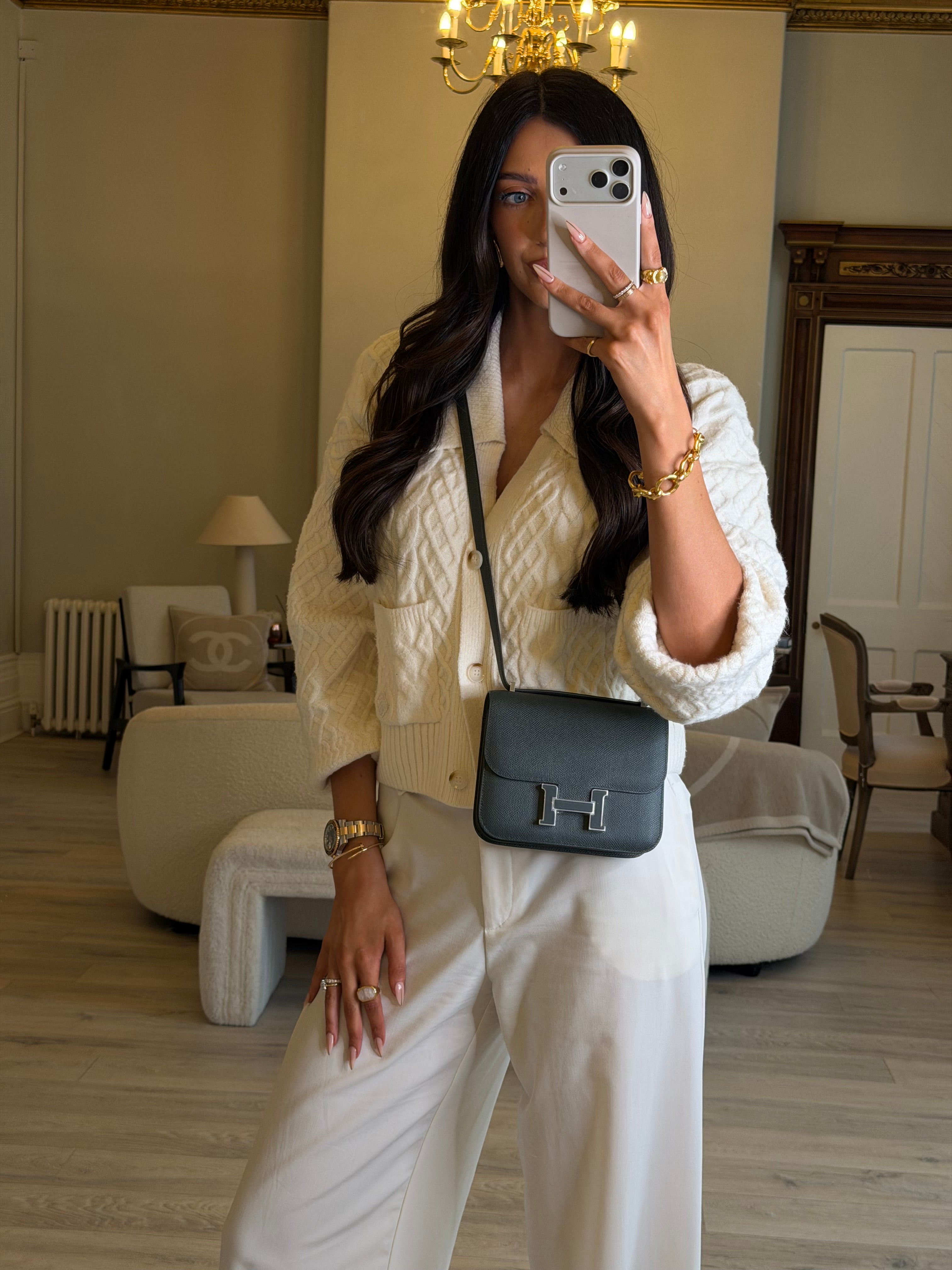 Hermès Constance 18 In Vert Mangrove Epsom Leather With Lacquered Hardware new condition authentic and preloved 