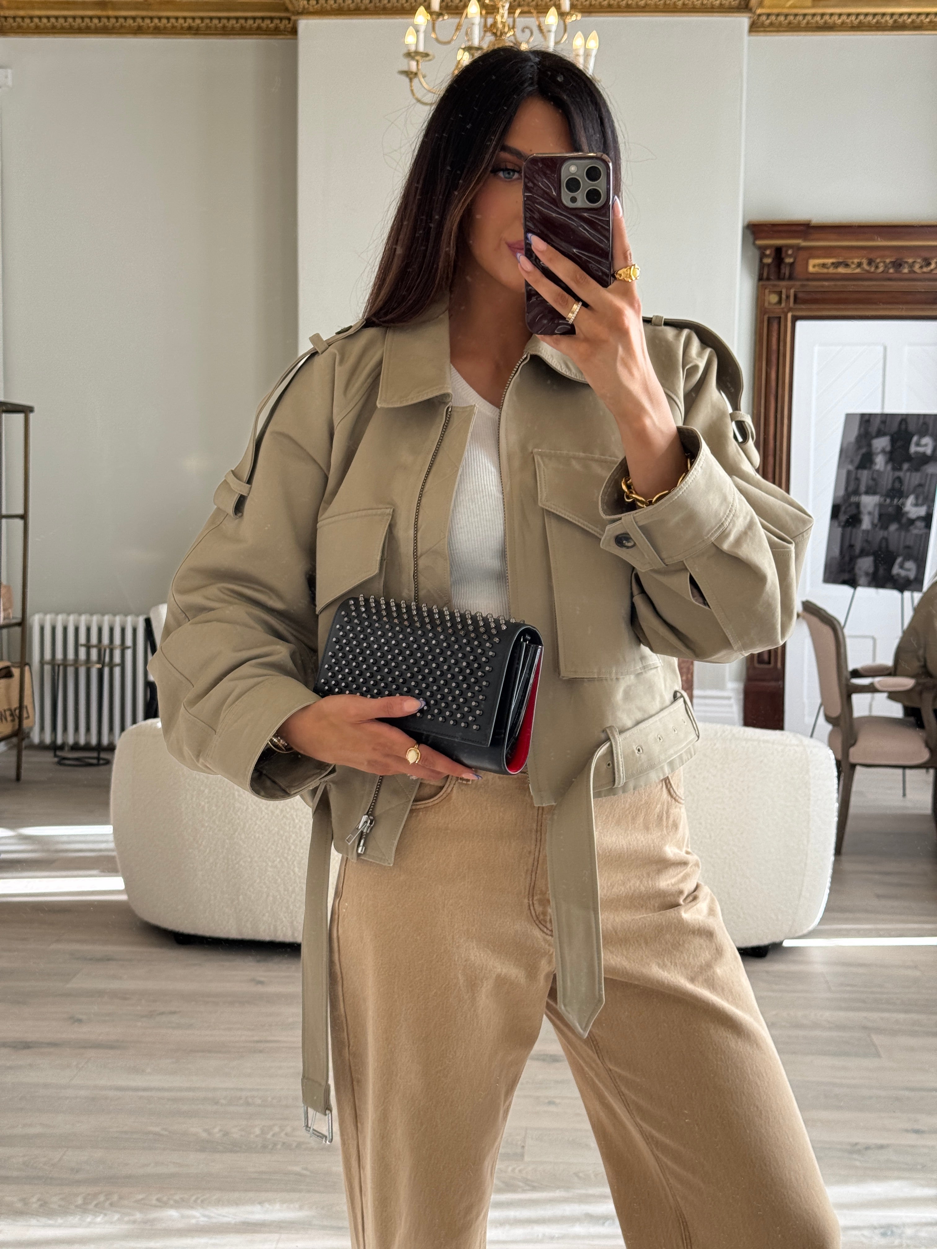 Christian Louboutin Paloma Embellished Leather Clutch