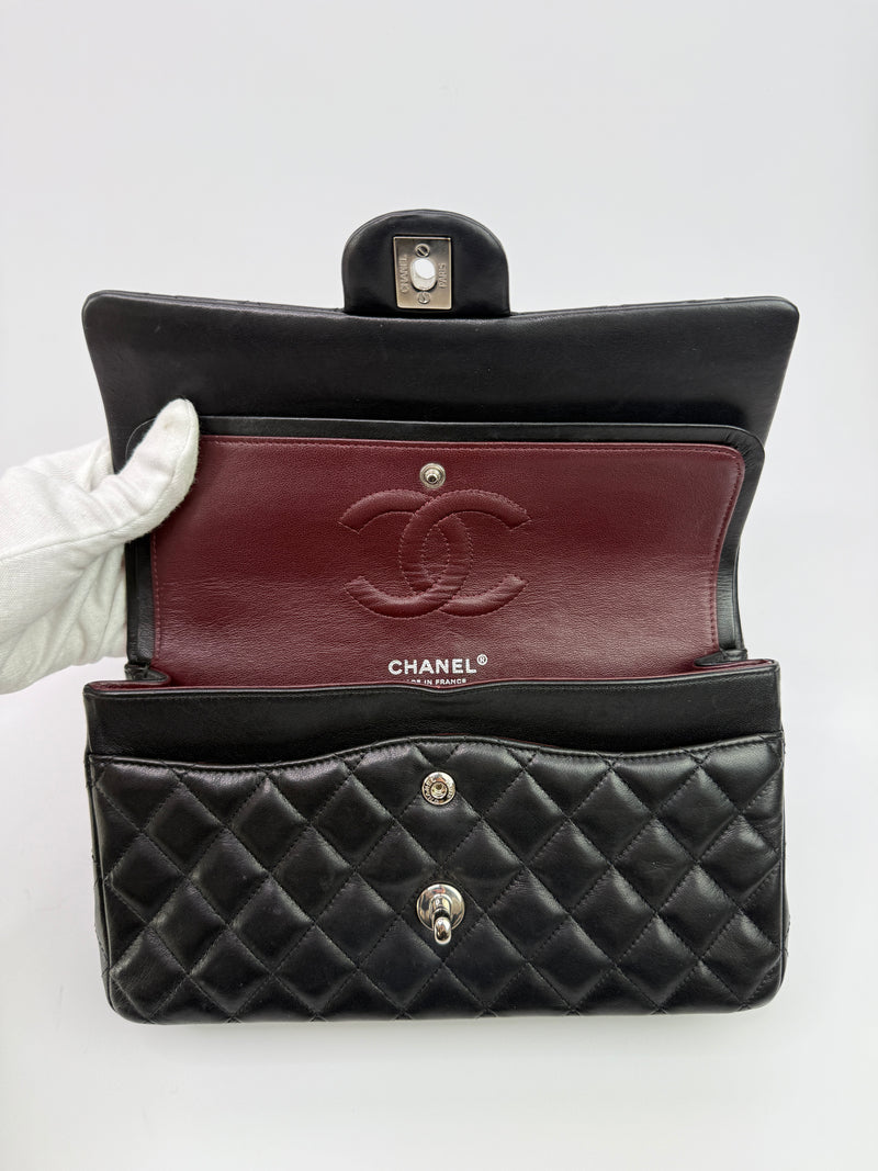 Chanel Medium Classic Double Flap Black Lambskin With SHW