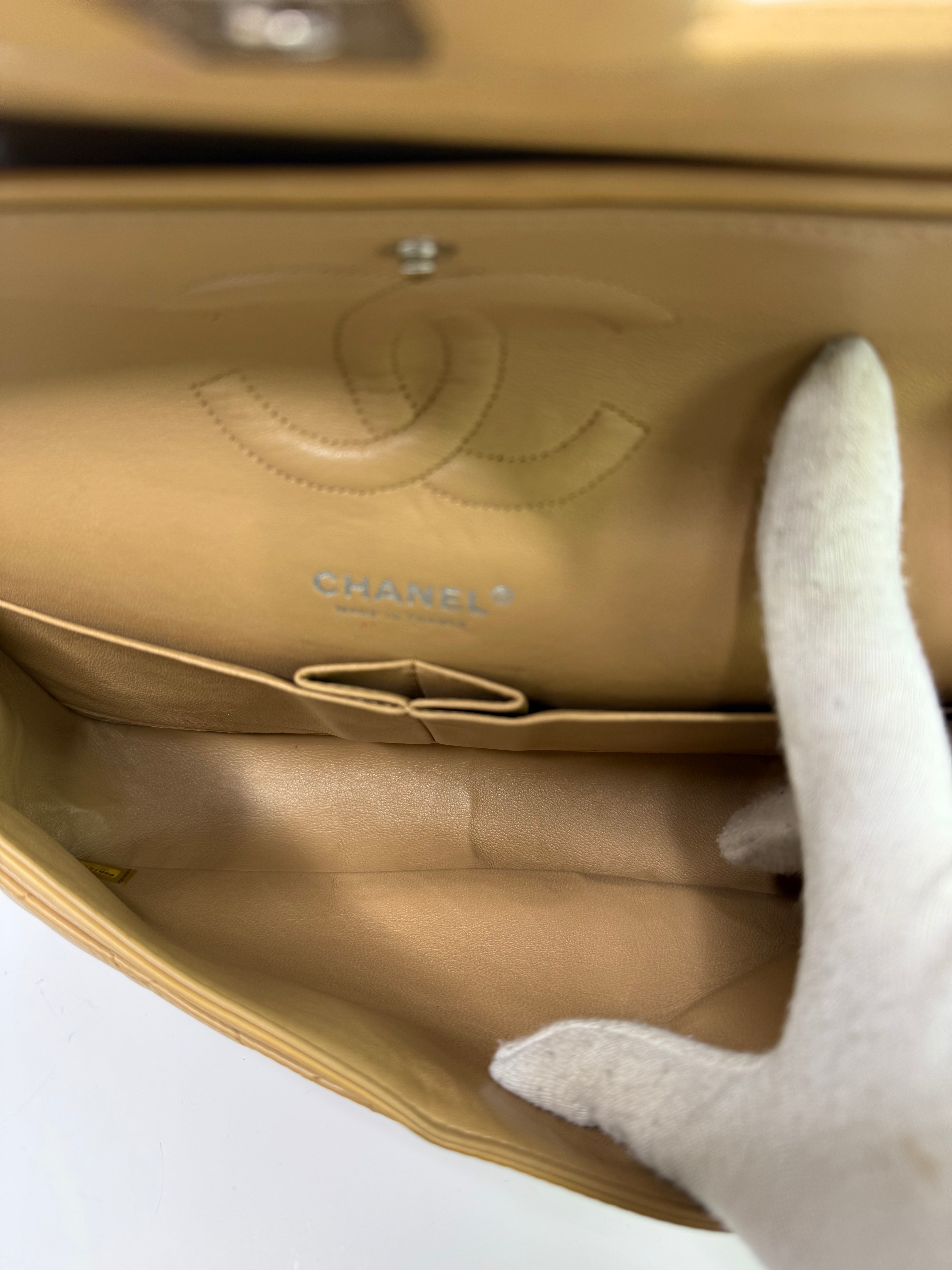 Chanel Medium Classic Double Flap Beige Lambskin With SHW