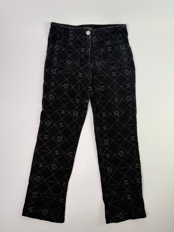 Chanel 23 Metiers D’Art Camellia & CC Logo Jeans (Size 42/UK14)