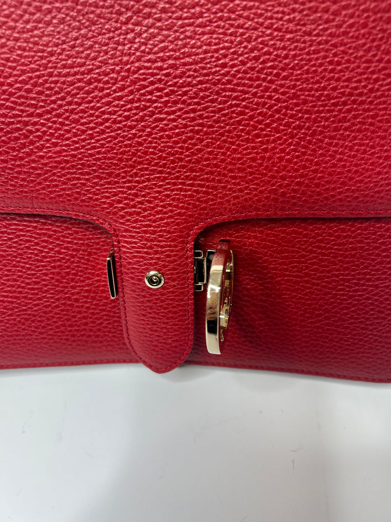 Gucci Dollar Interlocking Bag In Red Leather