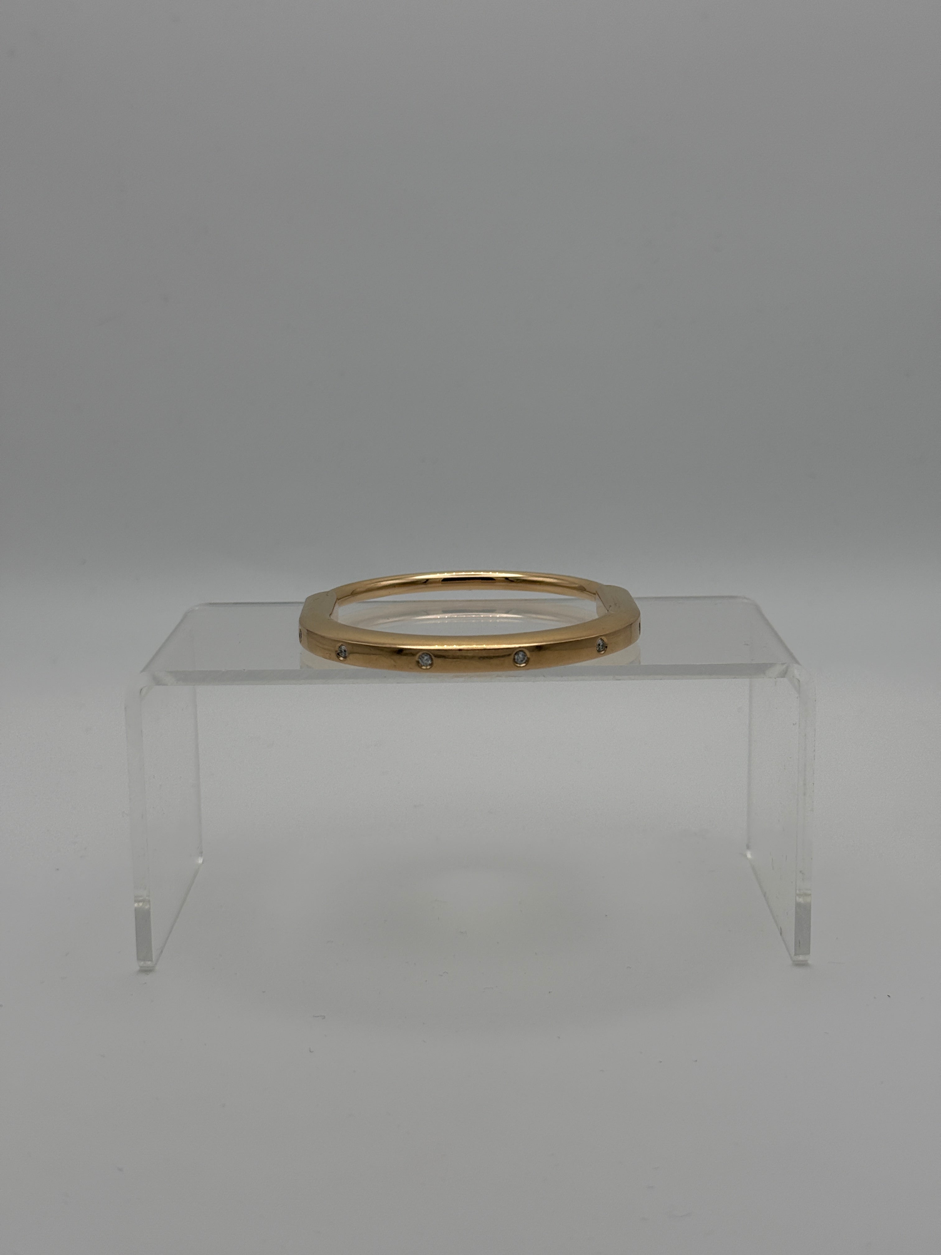 Tiffany & Co Diamond Lock Bangle Yellow Gold with Diamond Accents