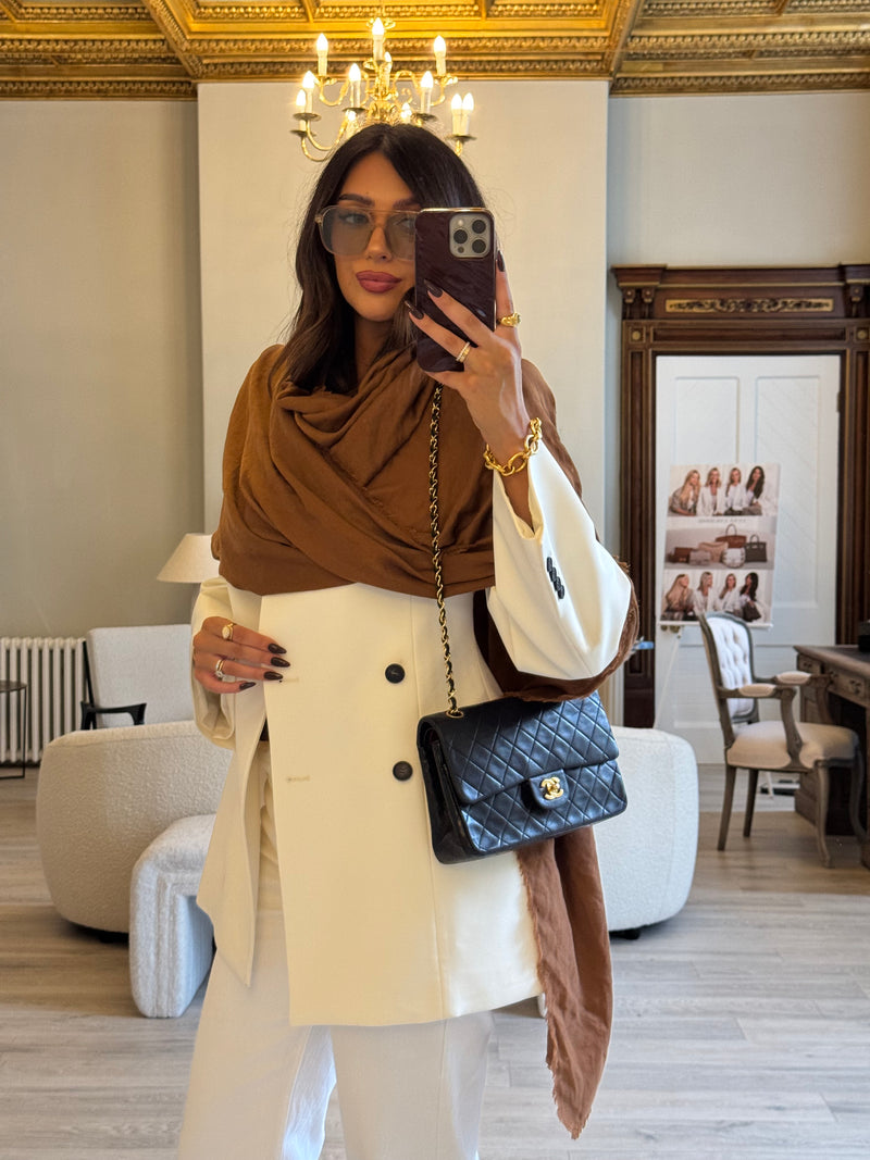 Chanel Vintage Medium Classic Double Flap Black Lambskin With 24k GHW