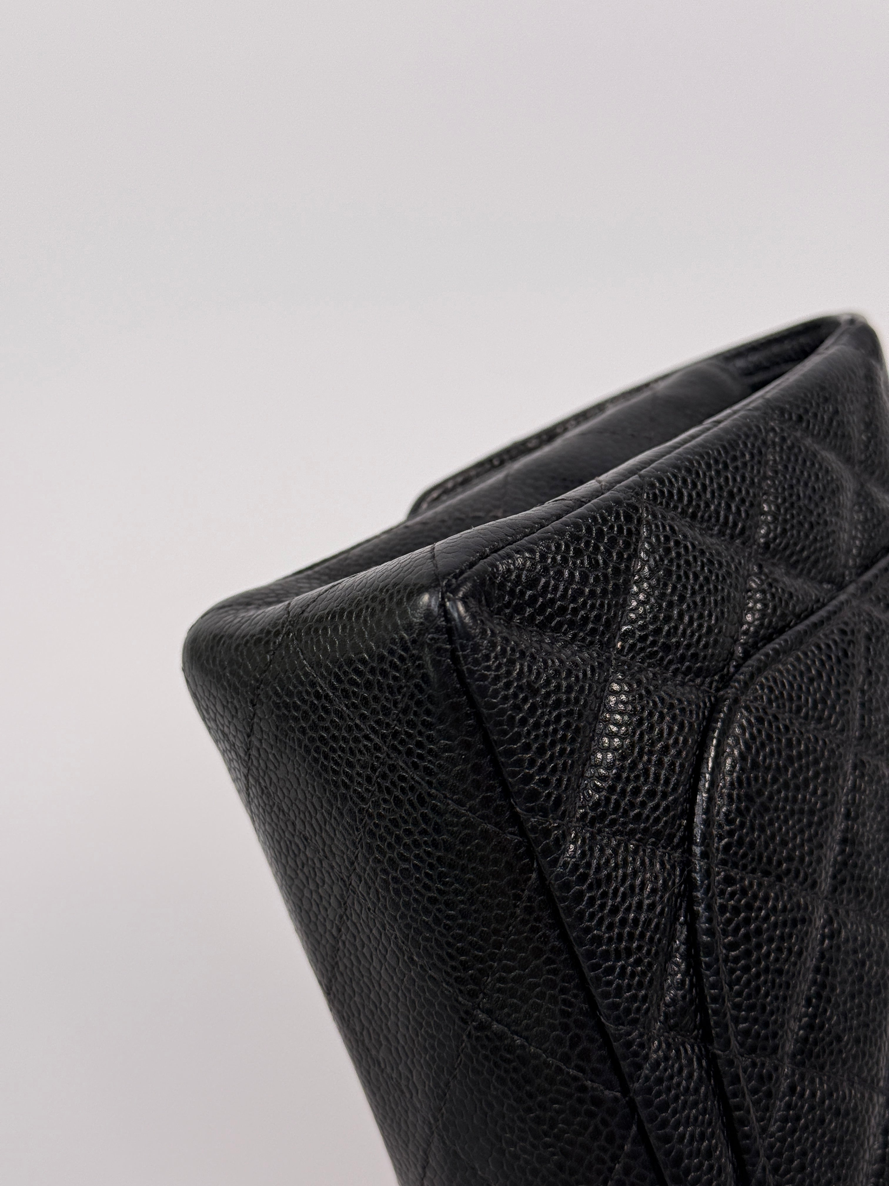 Chanel Vintage Small Classic Double Flap In Black Caviar Leather With GHW