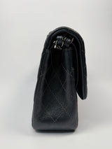 Chanel Jumbo Gunmetal Metallic Calfskin Leather With RHW