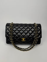 Chanel Medium Classic Double Flap Black Lambskin With GHW