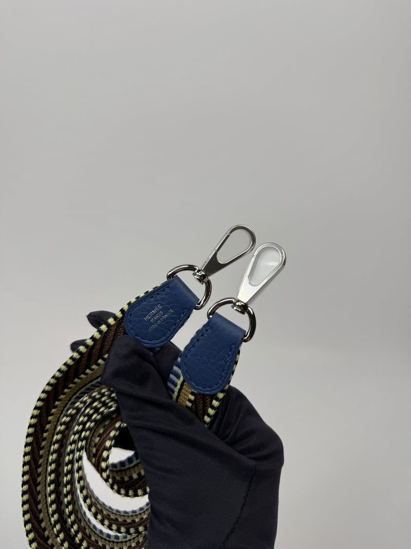 Hermès Evelyne TPM In Blue Tie With PHW