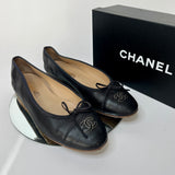 Chanel Navy Ballet Flats (Size 40.5 /UK 7.5)