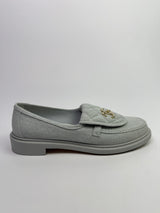 Chanel Denim Quilted Turnlock Loafers (Size 39.5/UK 6.5)