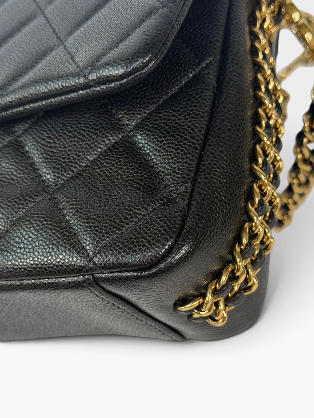 Chanel Seasonal Flap Bag In Black Caviar Leather With Gold Hardware