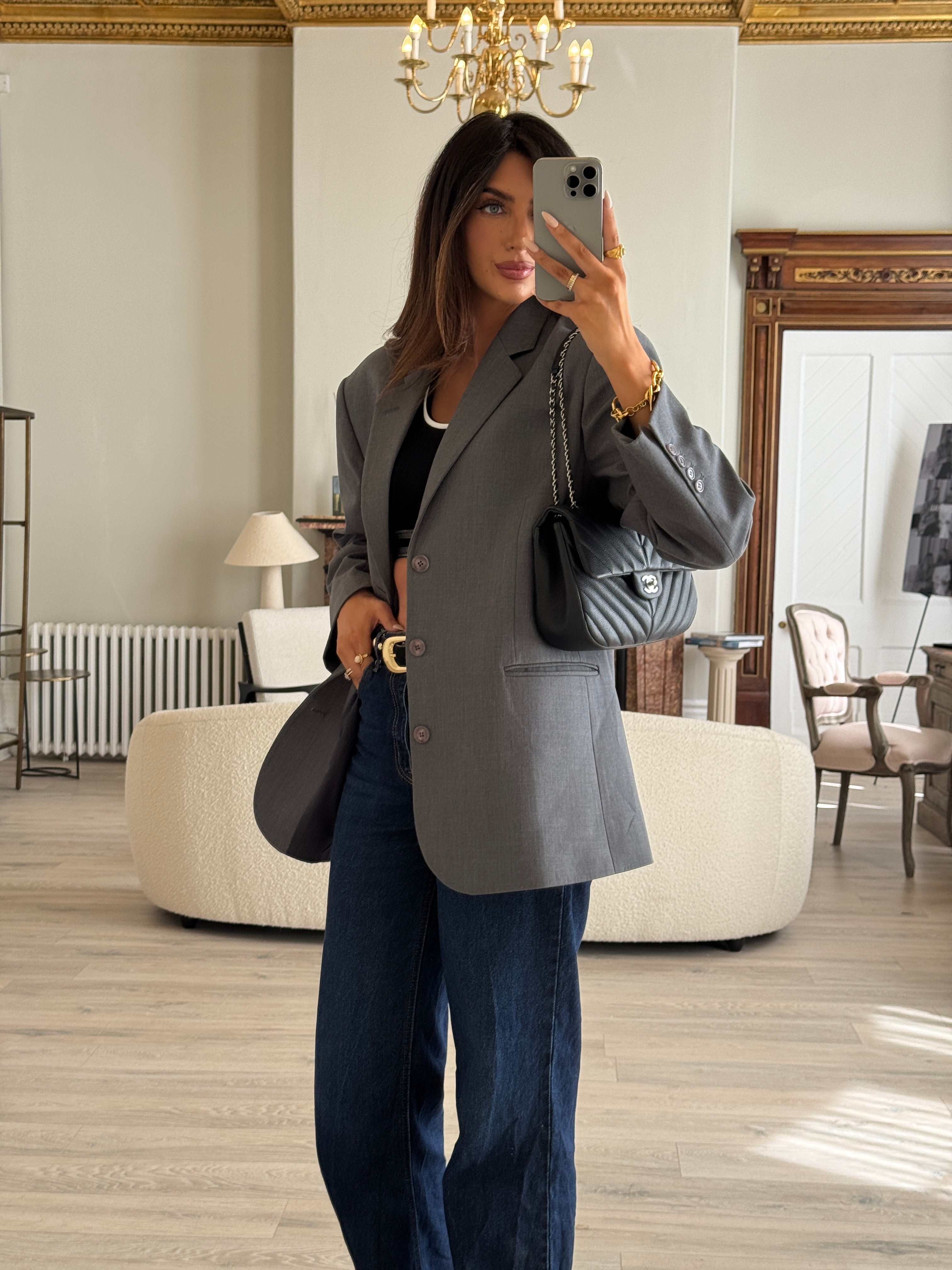 Chanel Seasonal Flap Bag In Black Chevron Caviar Leather With SHW