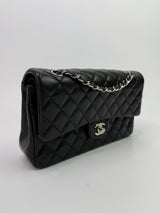 Chanel Medium Classic Double Flap Black Lambskin With SHW