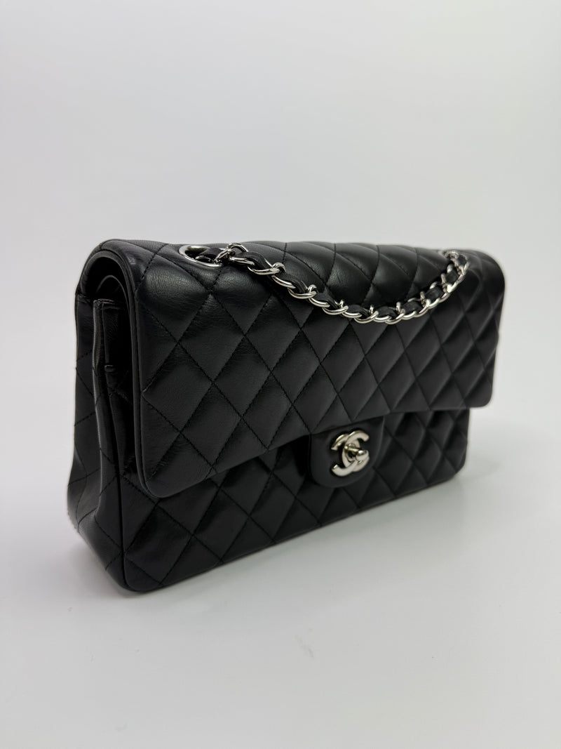 Chanel Medium Classic Double Flap Black Lambskin With SHW