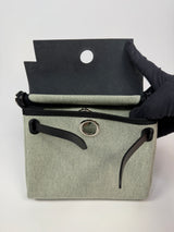 Hermès Herbag Zip 20 Ecru/ Vert Moyen & Noir
