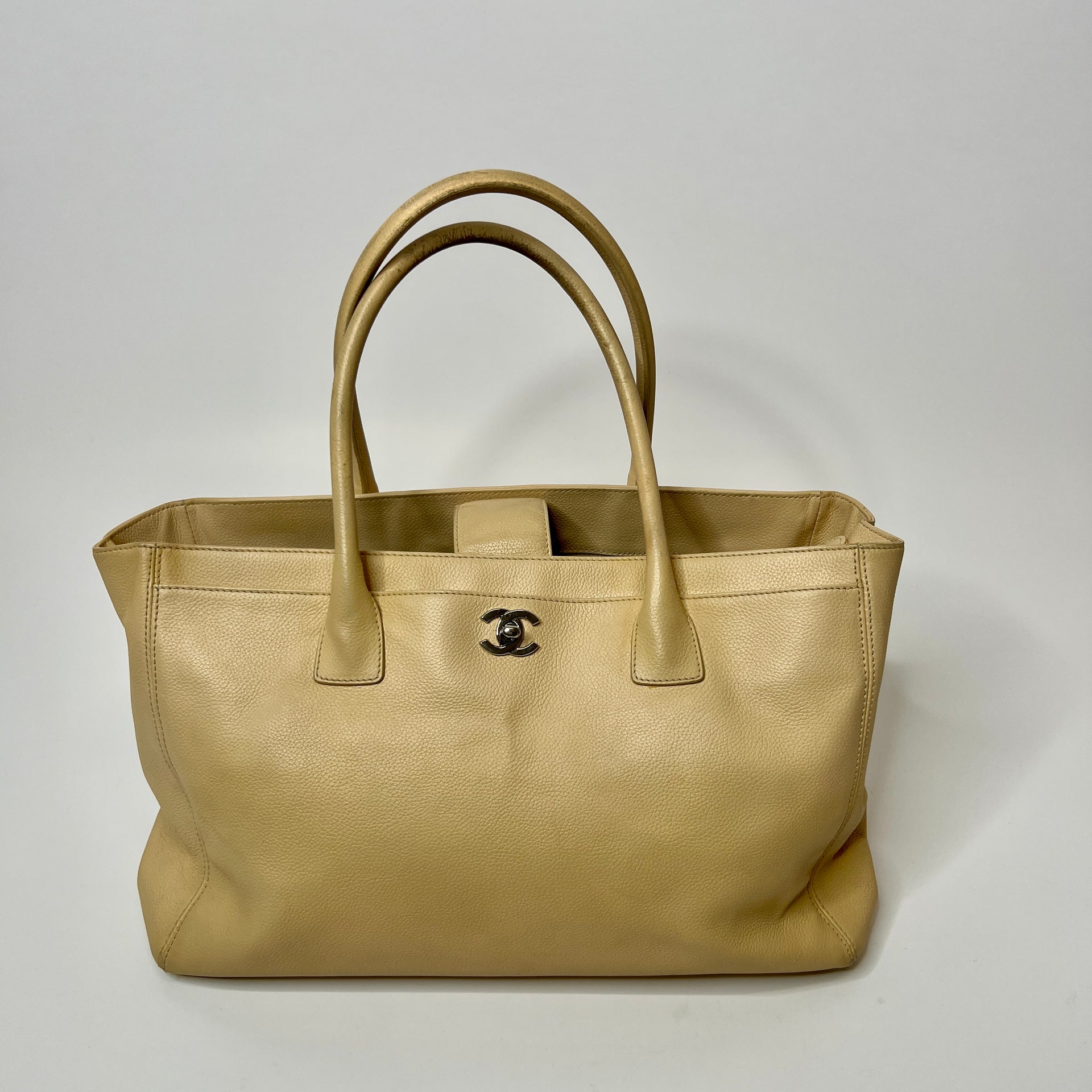 Chanel Beige Leather Executive Tote Bag