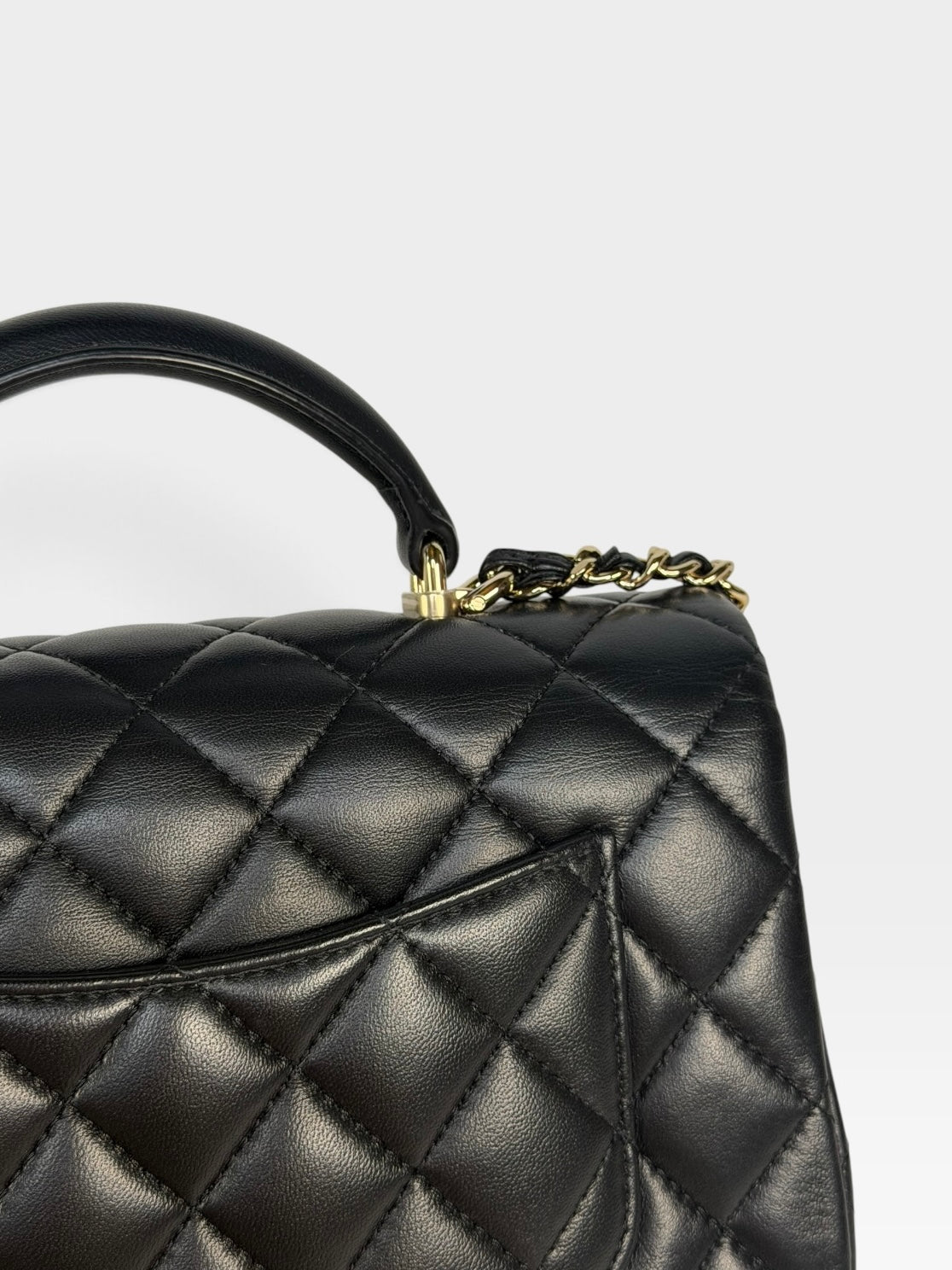 *Luxe Top Pick* Chanel Mini Rectangle Top Handle In Black Lambskin With Gold Hardware, authentic and pre loved in excellent condition, 100% guarantee