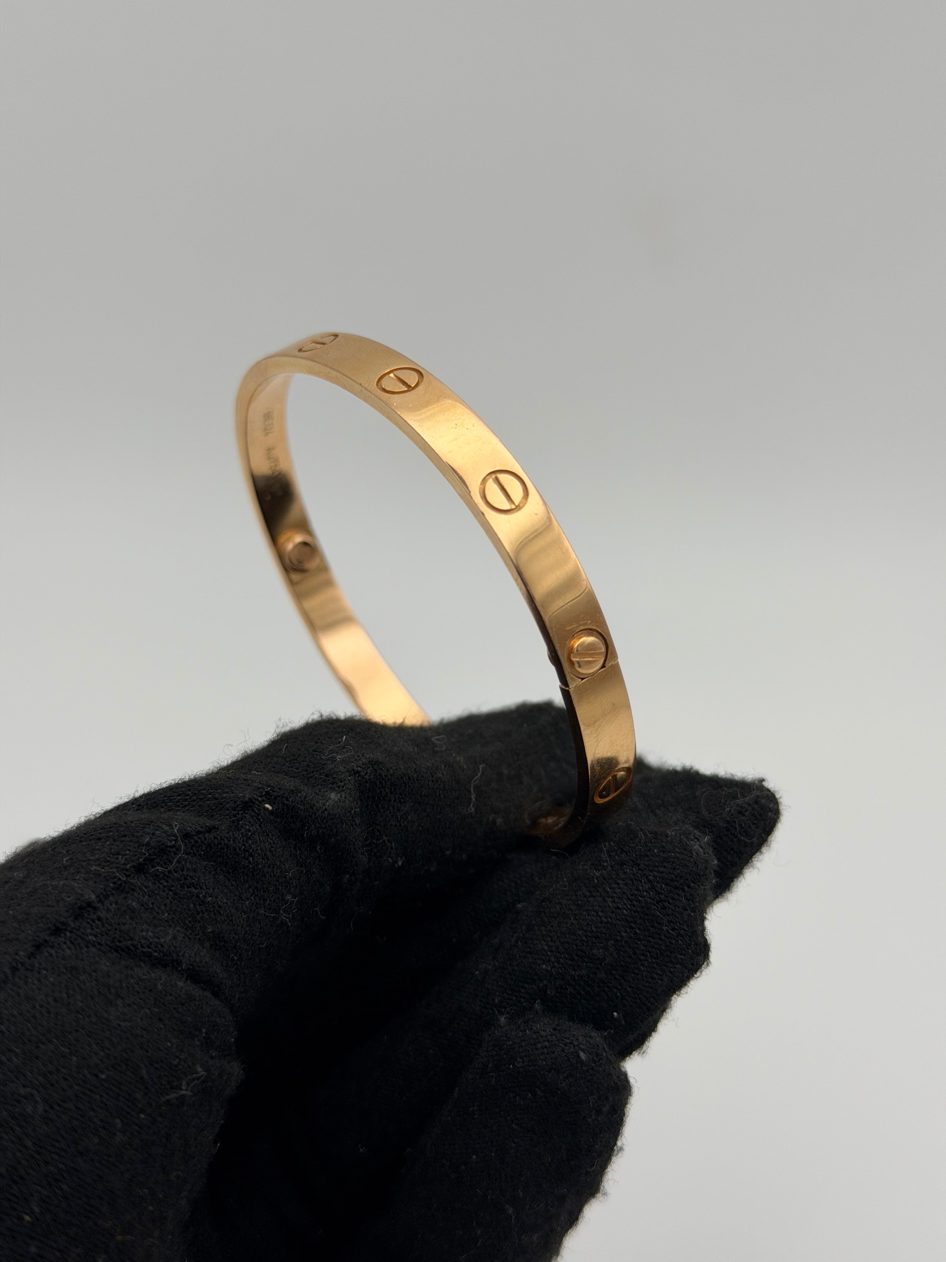 Cartier Love Bracelet in Rose Gold  Classic Model (Size 19). 100% authentic and preloved in excellent condition.