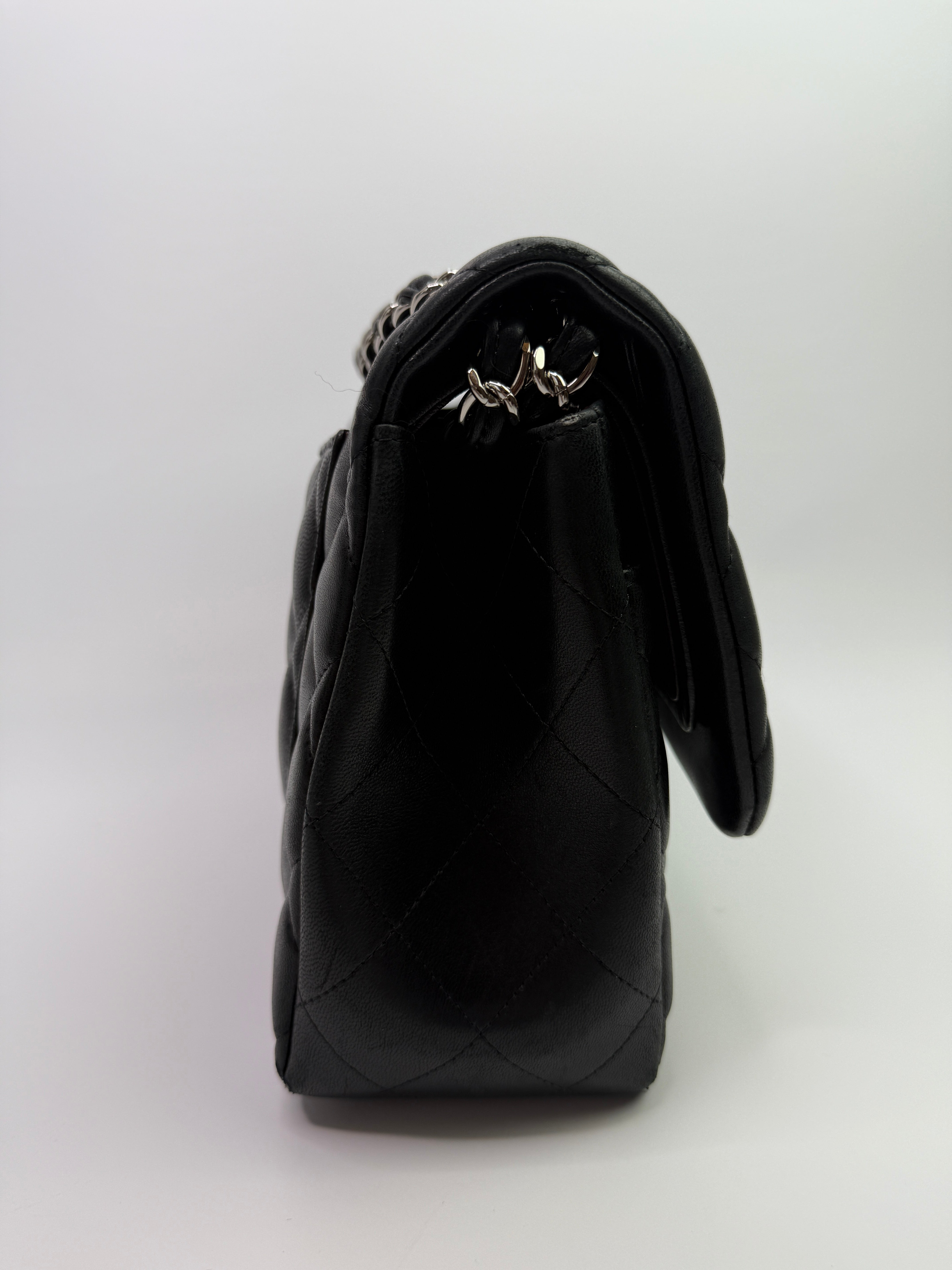 Chanel Jumbo Black Lambskin Leather With SHW