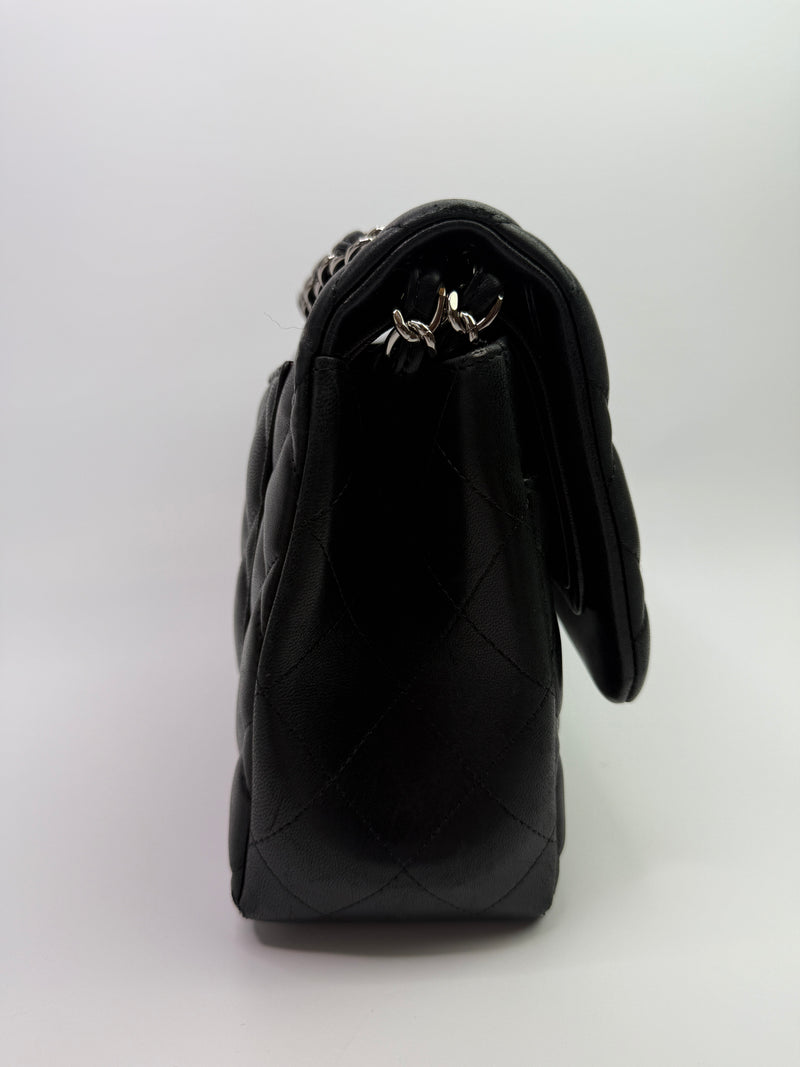 Chanel Jumbo Black Lambskin Leather With SHW