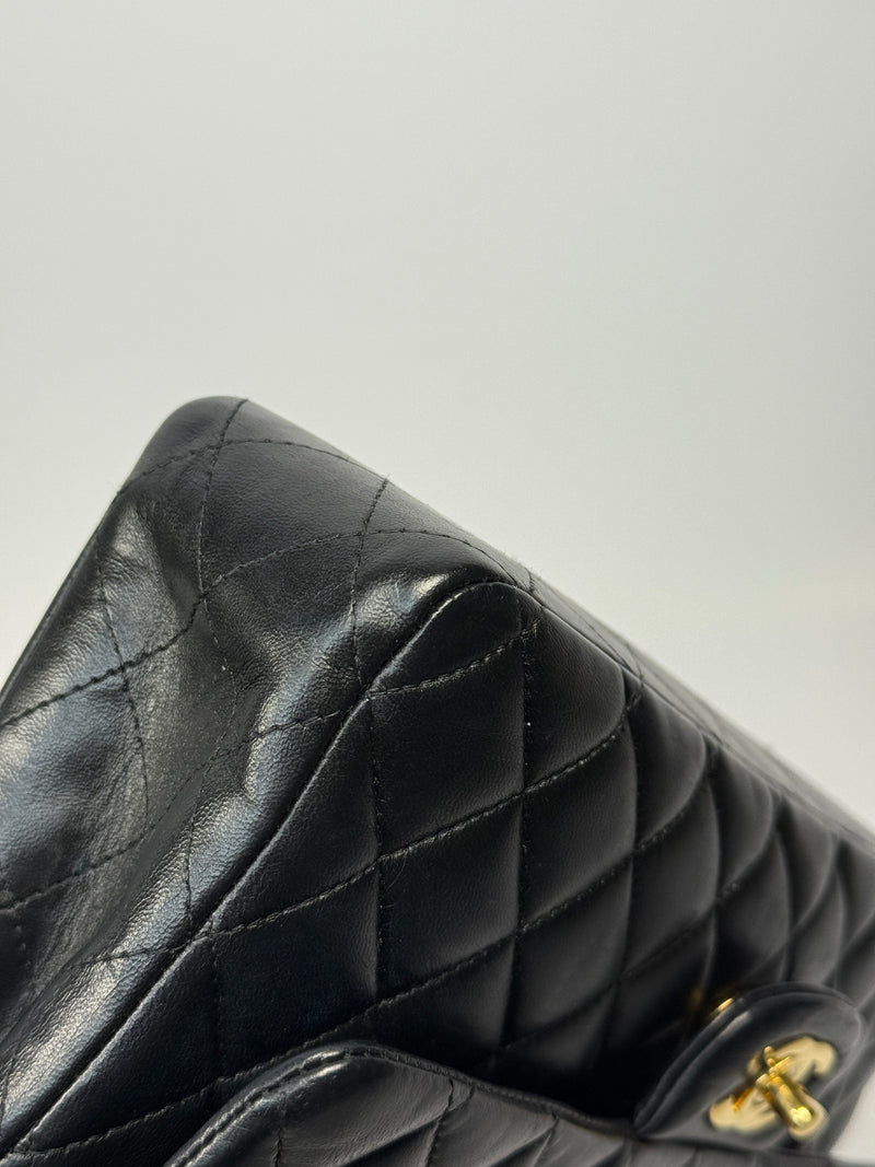 Chanel Medium Classic Double Flap Black Lambskin With GHW