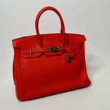 Hermès Birkin 35 Red Togo Leather With Palladium Hardware