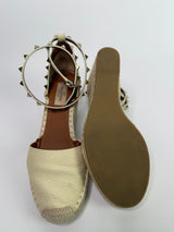 Valentino Garavani Ivory Rockstud Wedges (Size 37/UK4)
