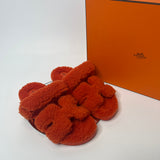 Hermès Fur Chypre Sandals (Size 40/UK 7)