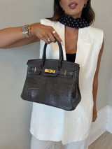 Hermès Birkin 30 In Matte Graphite Crocodile With GHW