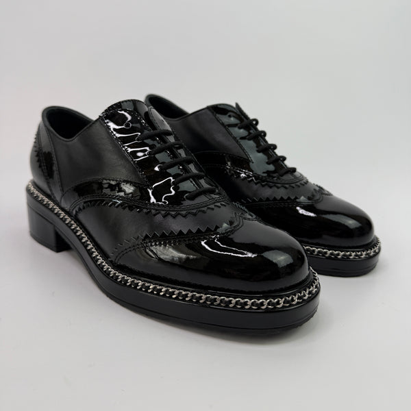 Chanel Black Patent Loafers  (Size 38/UK5)