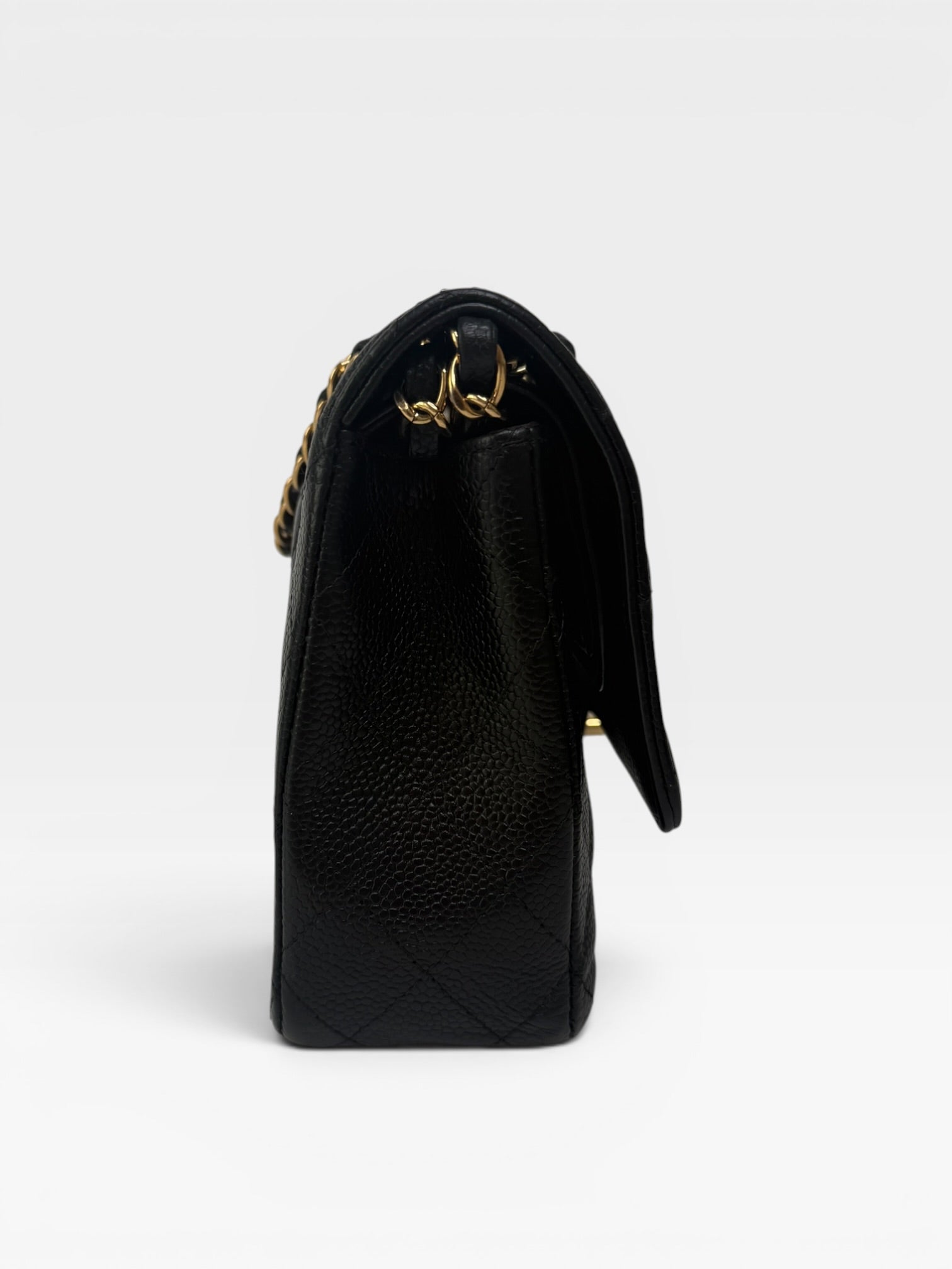 Chanel Medium Classic Double Flap Black Caviar Leather With Gold Hardware