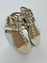 Valentino Garavani Cream Rockstud Sandals (Size 38 / UK 5)