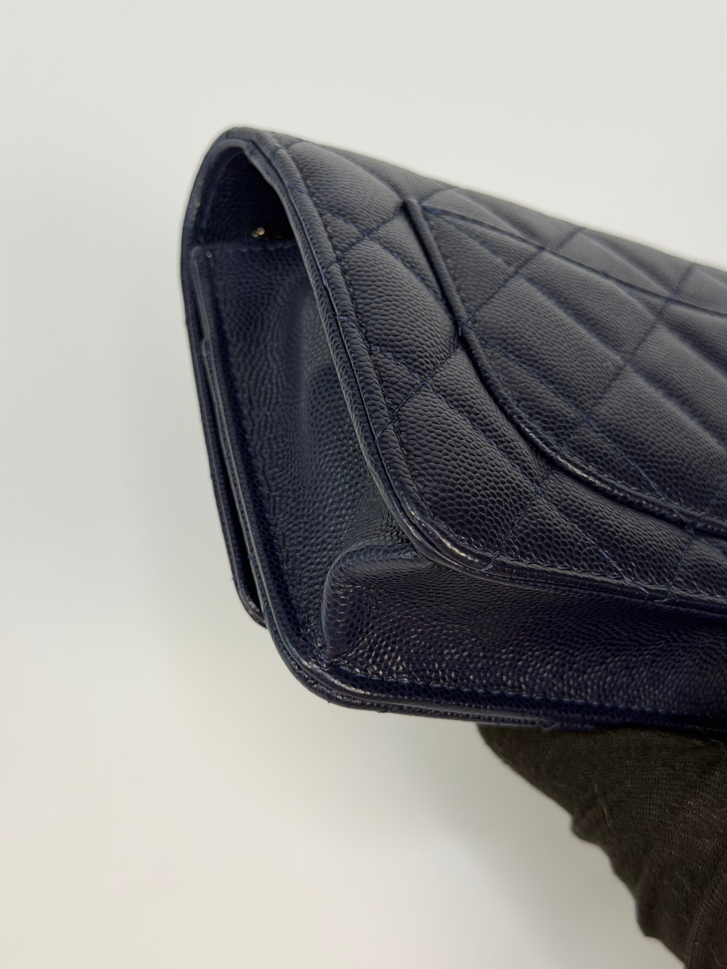 Chanel Wallet On Chain In Navy Caviar With Gold Hardware. Authentic and preloved in excellent condition. 100% guarantee