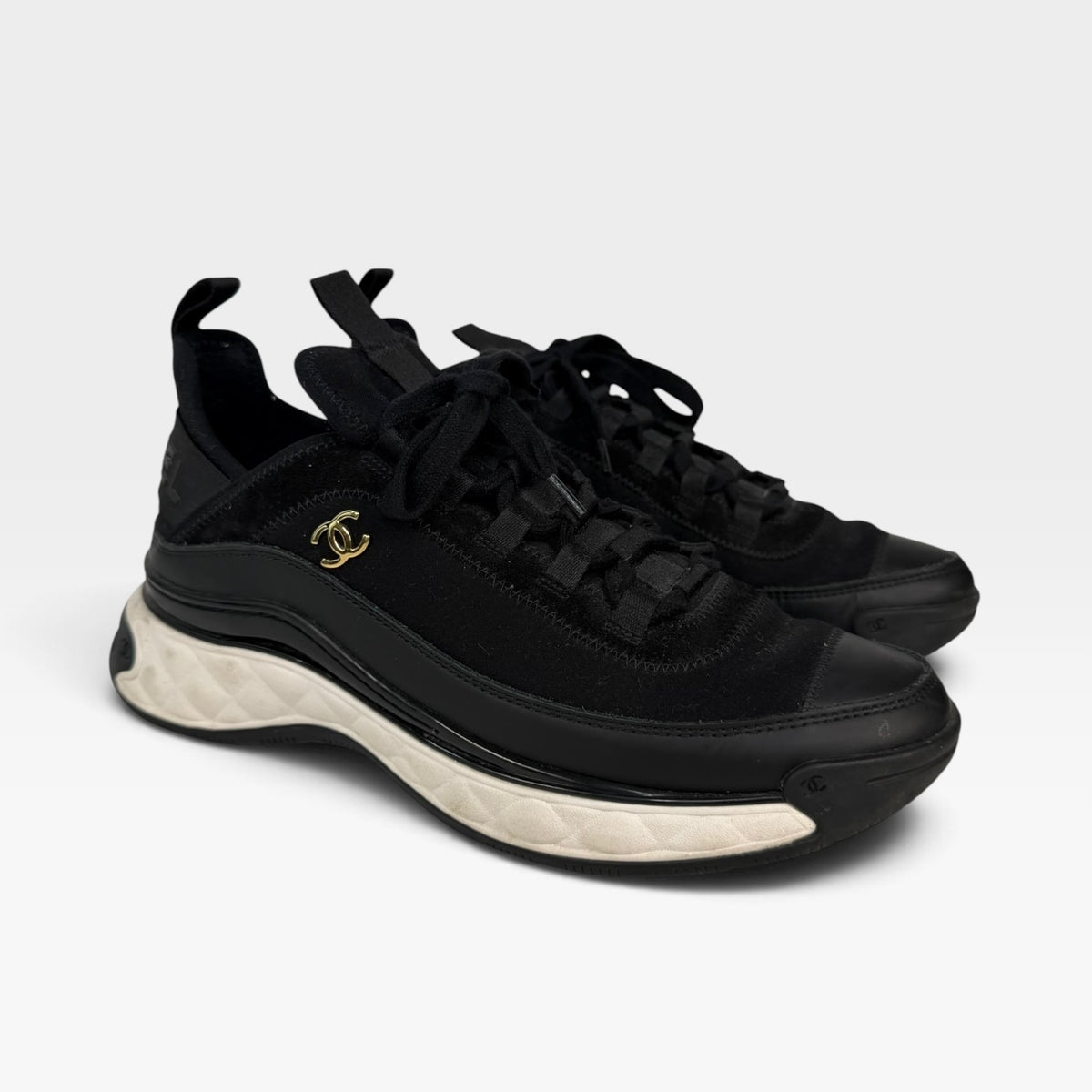 Chanel Black Sneakers (Size 39/UK6) 100% authentic and preloved in excellent condition