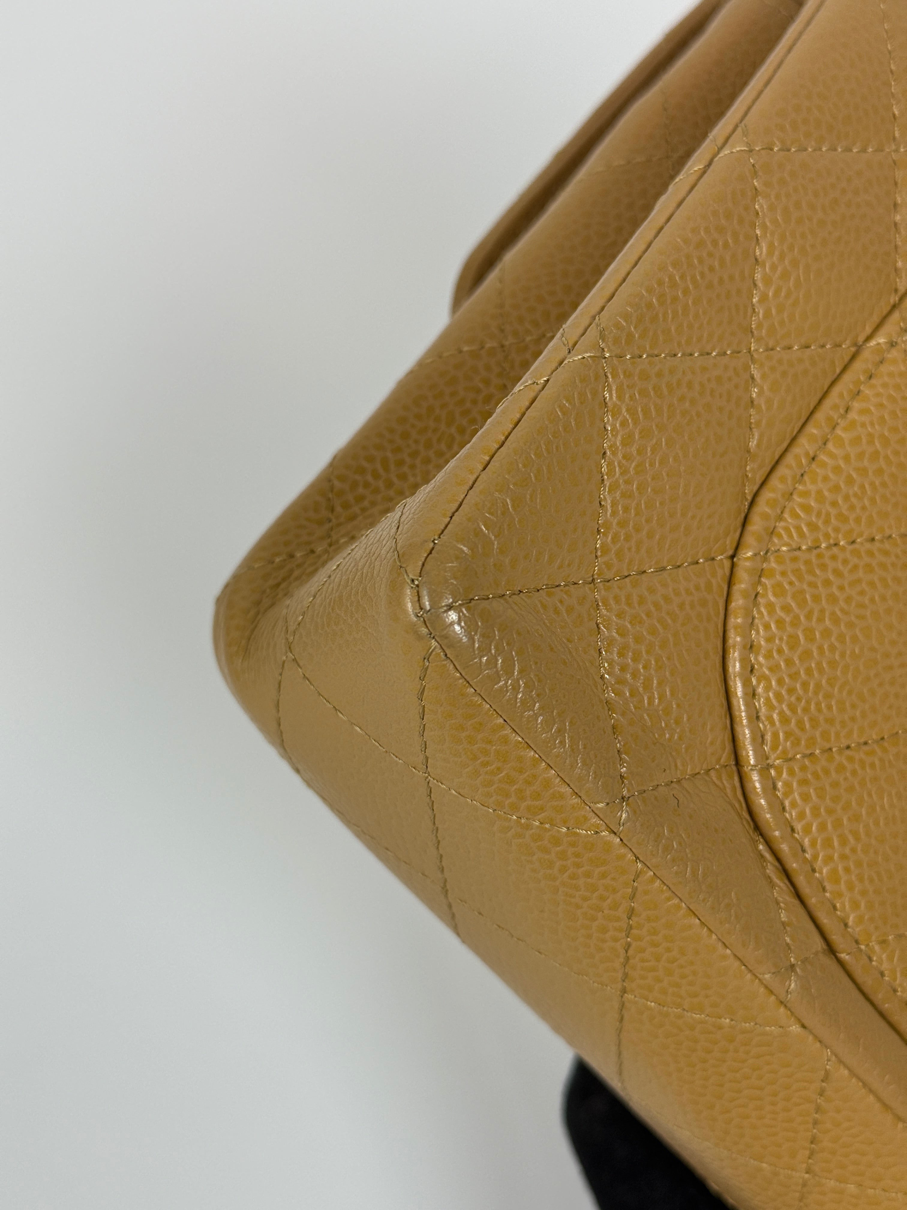 Chanel Small Classic Double Flap In Beige Caviar Leather With 24kt Gold Hardware. Authentic and Preloved. Excellent Condition, 100% Authenticity guarantee 