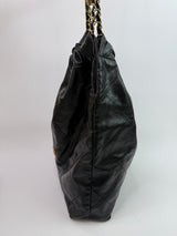 Chanel 22 Large In Black Calfskin Leather With GHW