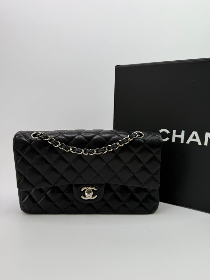 Chanel Medium Classic Double Flap Black Lambskin With SHW