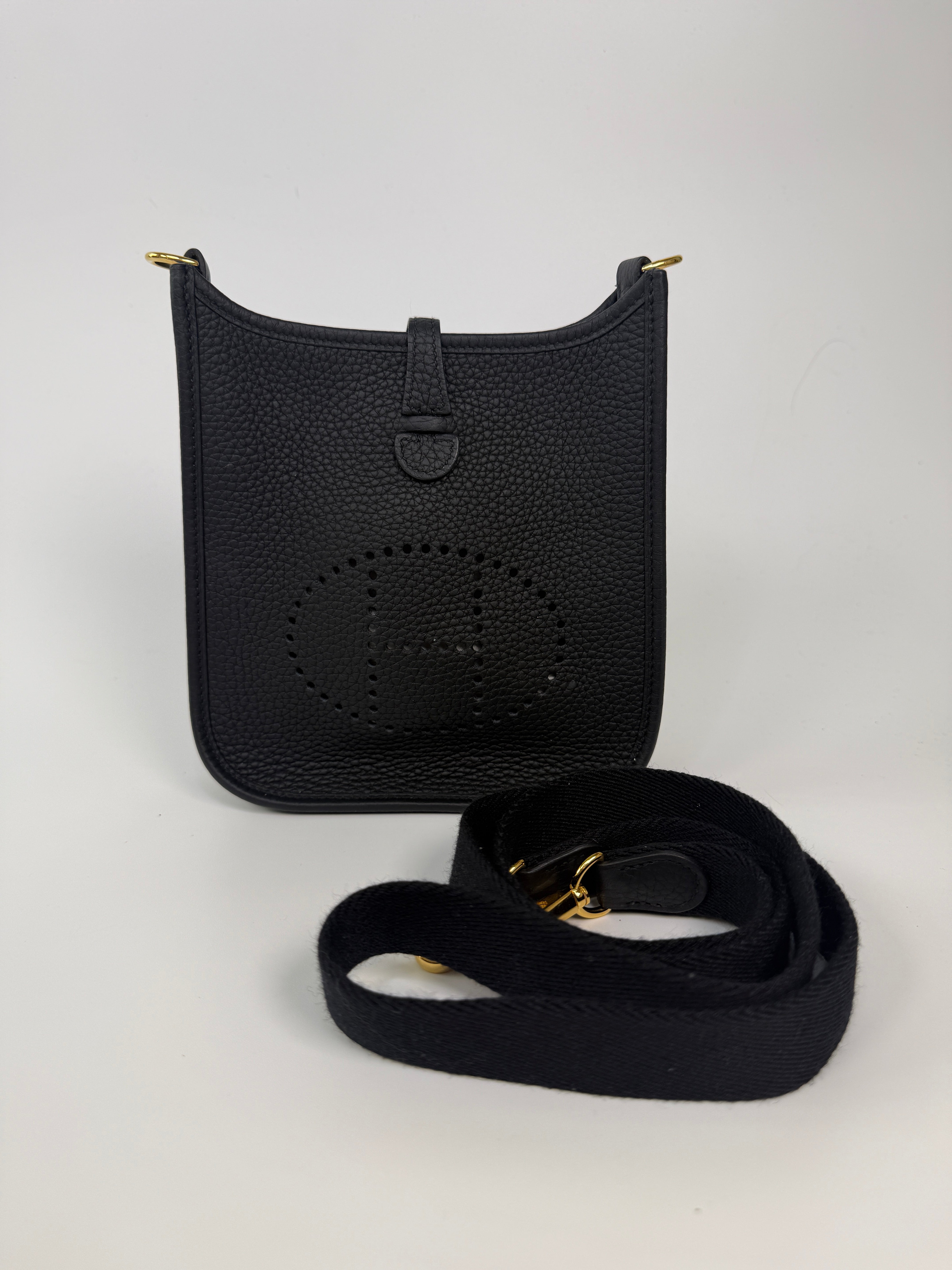 Hermès Evelyne TPM Black Clemence Leather Gold Hardware
