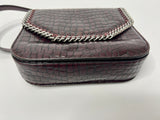 Stella McCartney Brown Croc Embossed Box Shoulder Bag