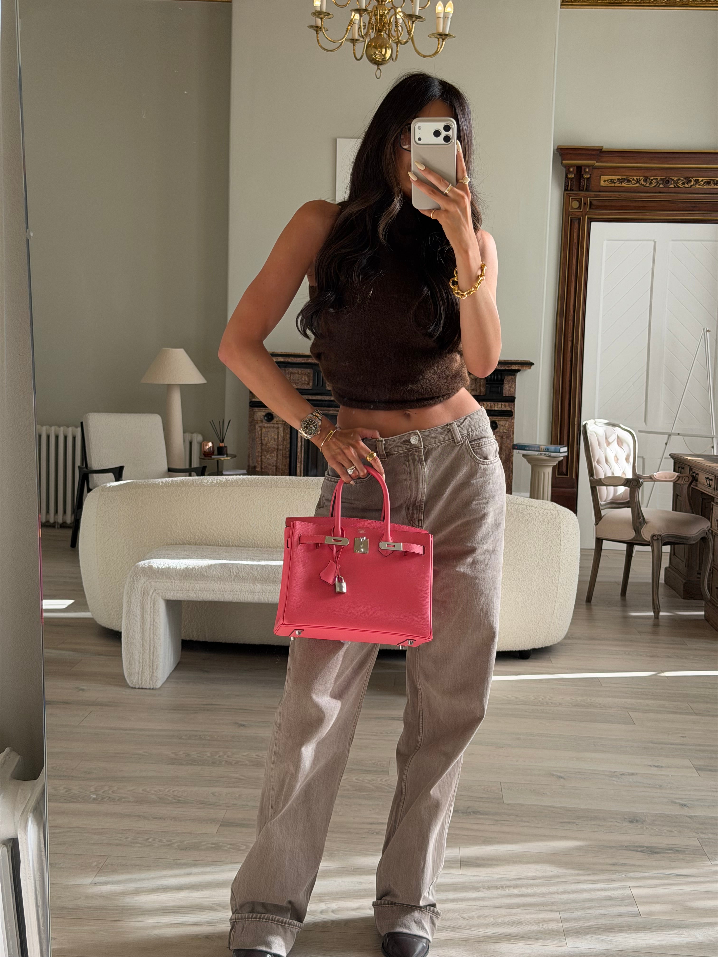 Authentic and preloved Hermès Birkin 30 In Rose Azalee Epsom Leather With PHW Very Good Condition