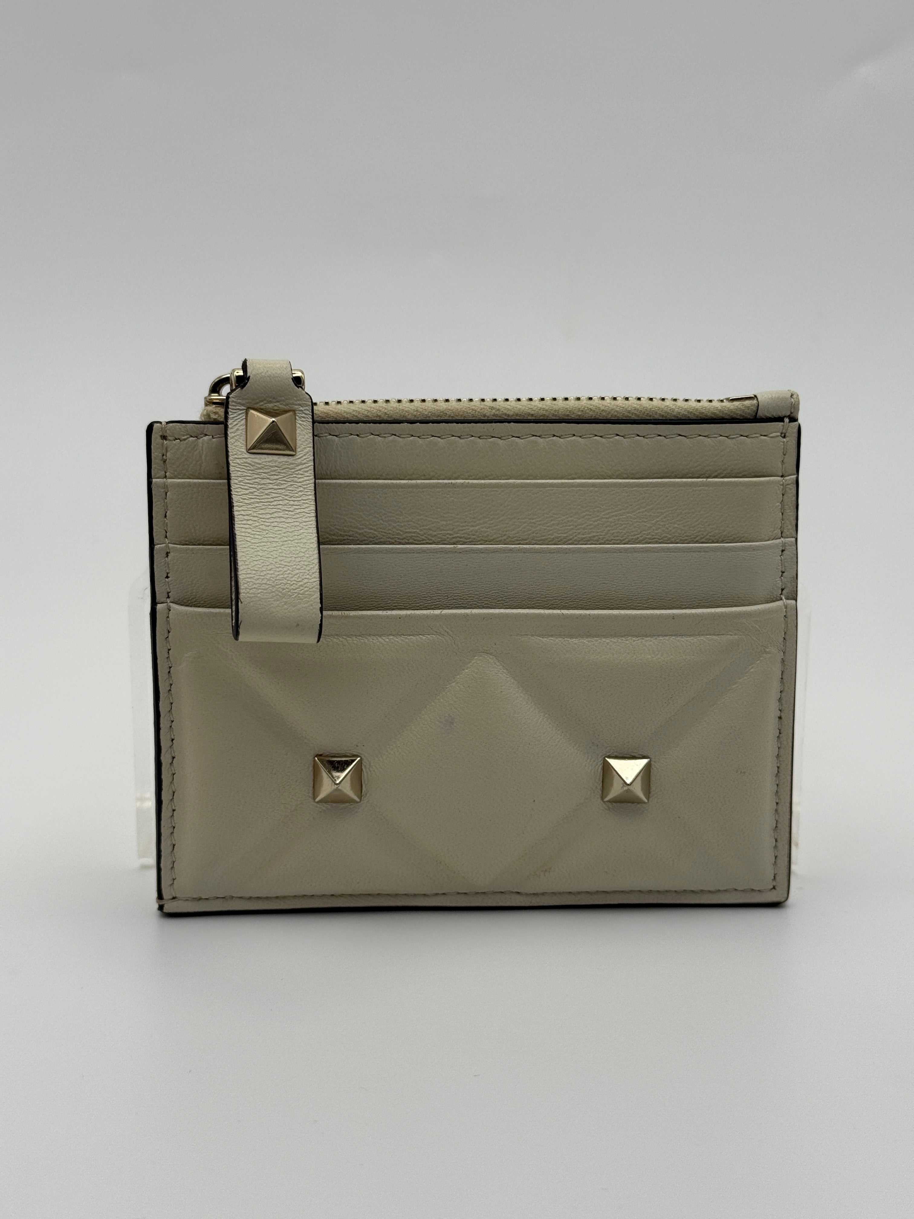 Valentino Garavani Ivory Rockstud Snap Wallet