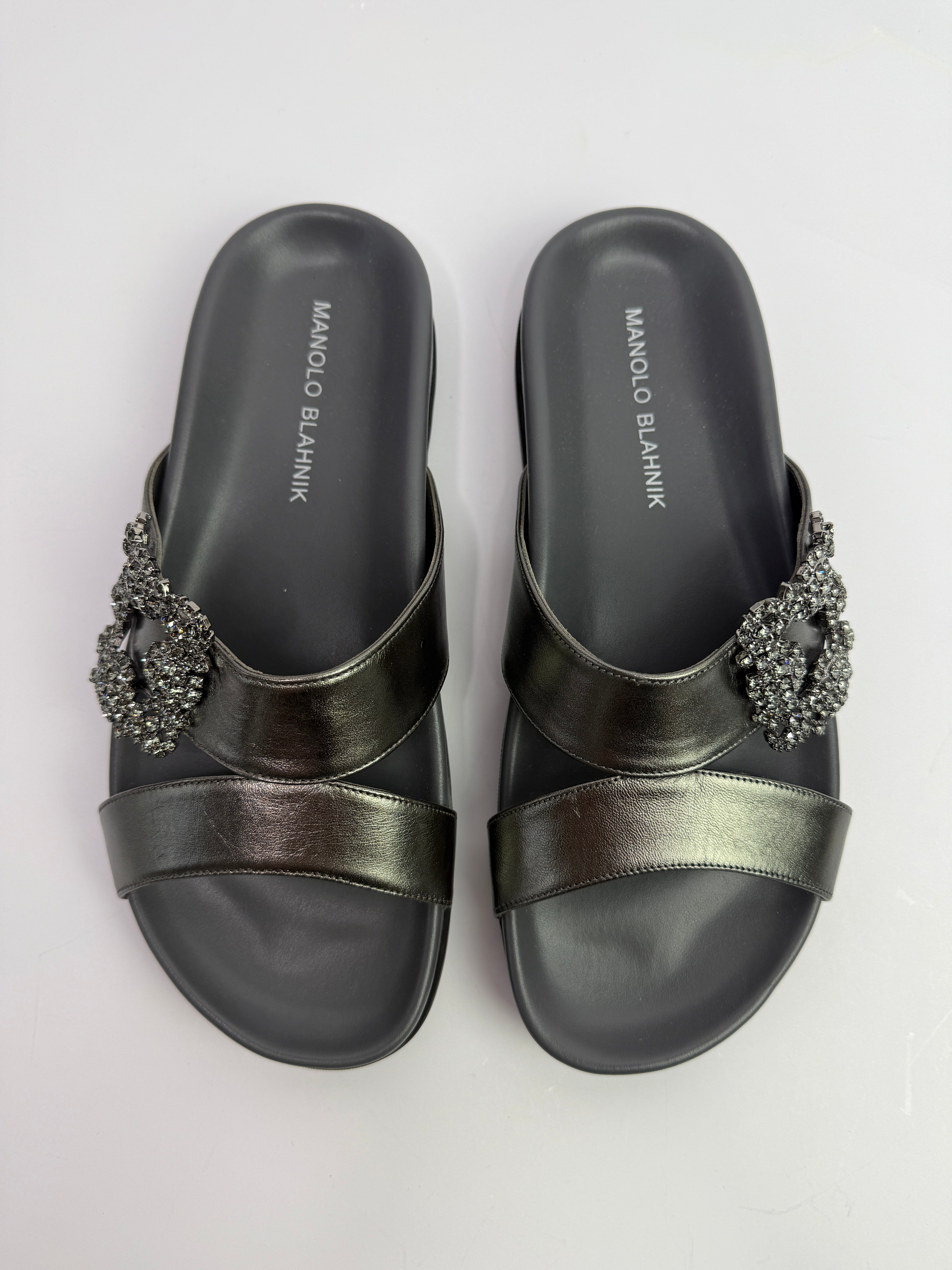 Monolo Blahnik Chilanghi Embellished Sandals (Size 37/UK4)