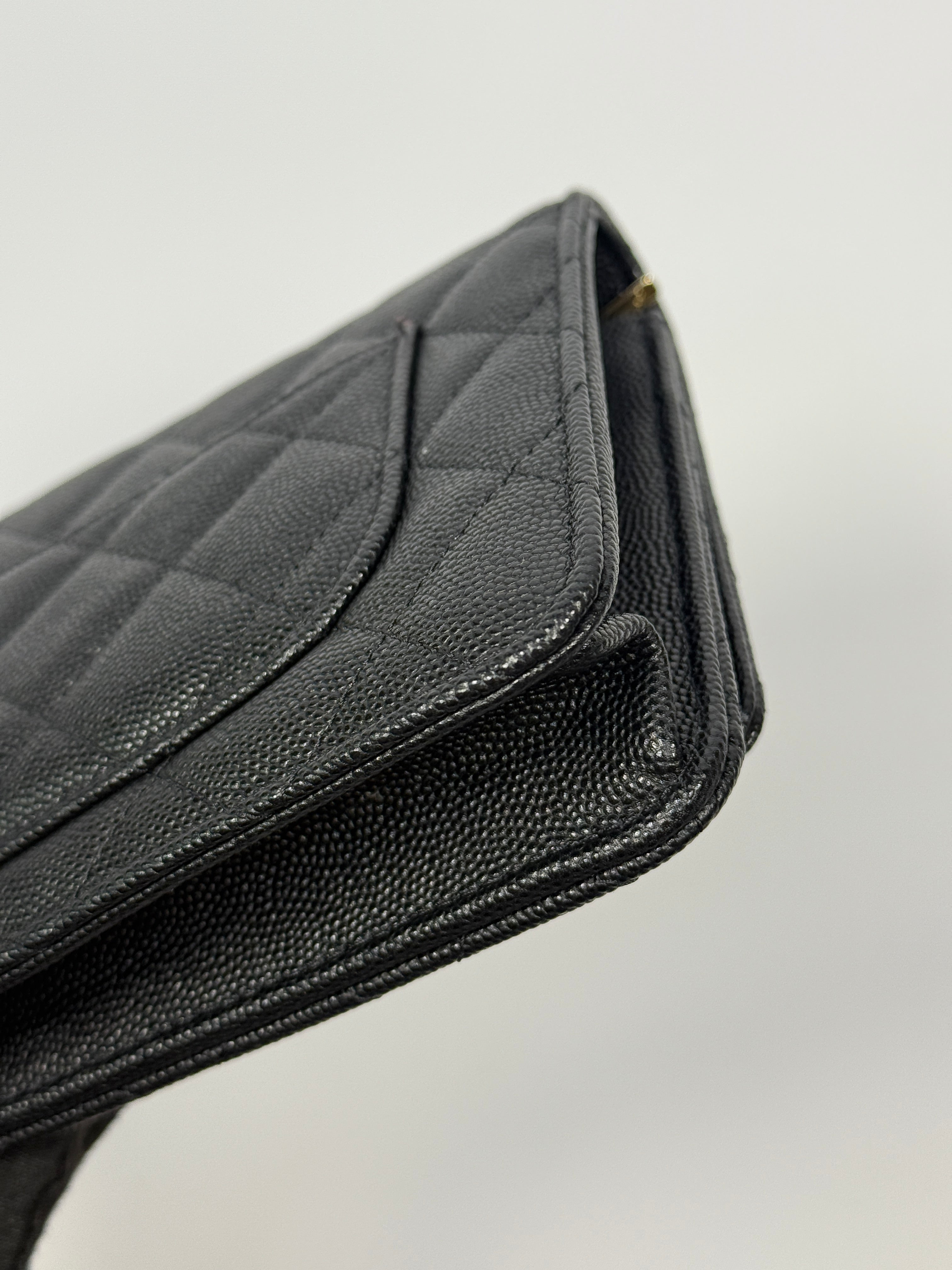 Chanel Wallet On Chain Black Caviar Leather With Gold Hardware Authentic and preloved in excellent condition
