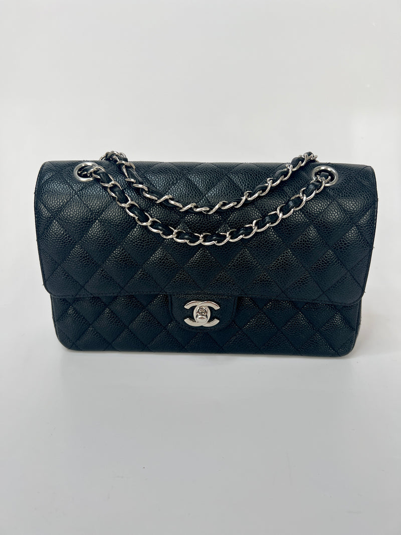 Chanel Black Caviar Leather Medium Classic Double Flap