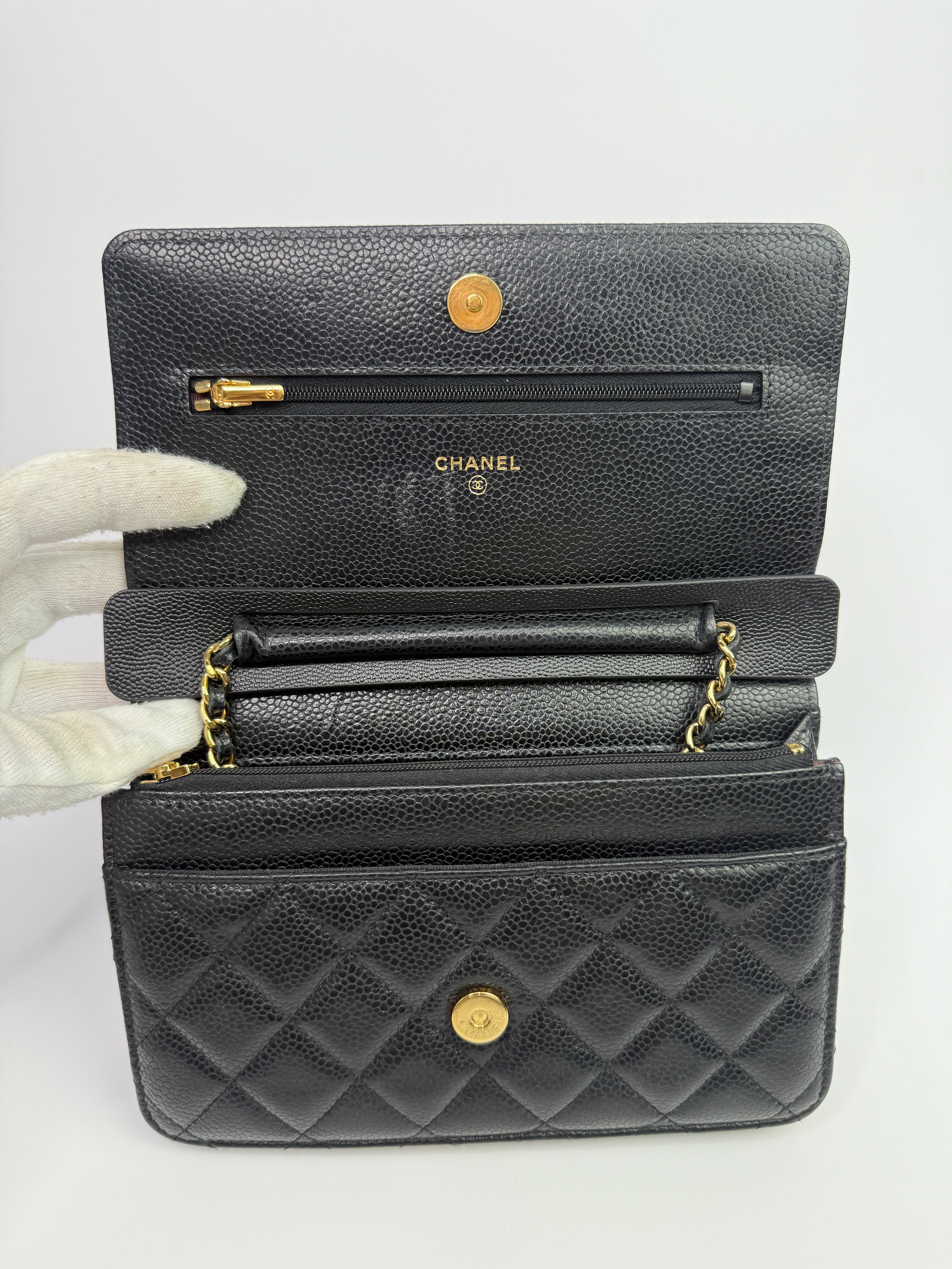 Chanel Wallet On Chain Black Caviar Leather With GHW