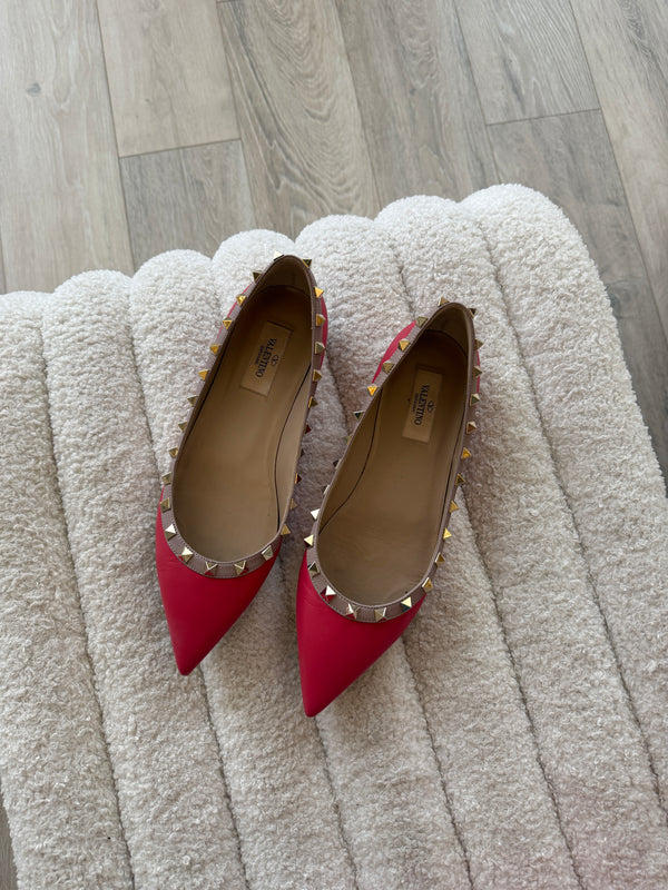 Valentino Garavani Rockstud Ballerina Flats(Size 38/UK5)